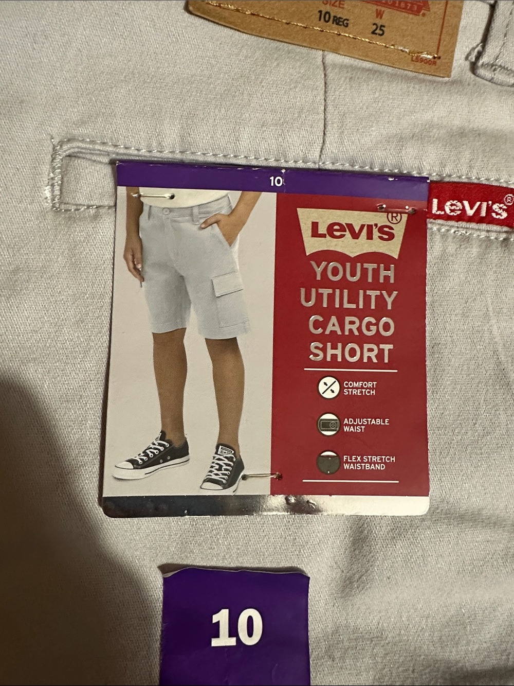 Levi's Light Gray Youth Utility Cargo Shorts